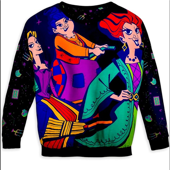 Disney Sweaters - 💜🎃  Disney Hocus Pocus. Sanderson Sisters/Binx long sleeve Reversible Sweater